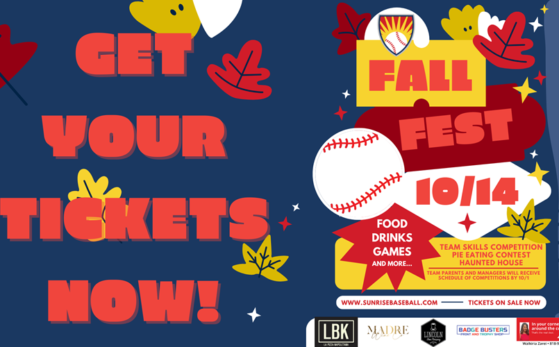 30 Tickets for $25 / Fall Festival Presale
